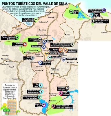 Honduras: Estos 27 lugares forman la ruta turística del Valle de Sula