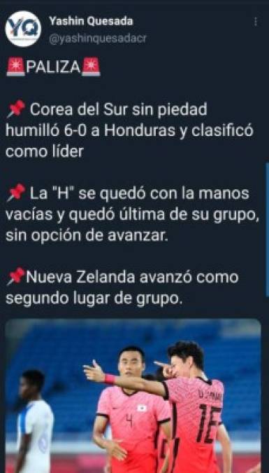 En Costa Rica señalaron que Corea del Sur no tuvo piedad de Honduras.