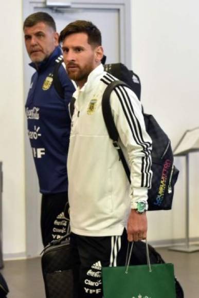Messi llega a tierras rusas con la mente en el título mundial. Foto AFP