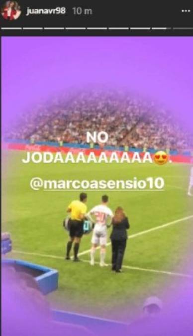 Juana Valentina acudió al estadio Kazán Arena para presenciar el partido entre España e Irán y poder ver de cerca a su ídolo, Marco Asensio.