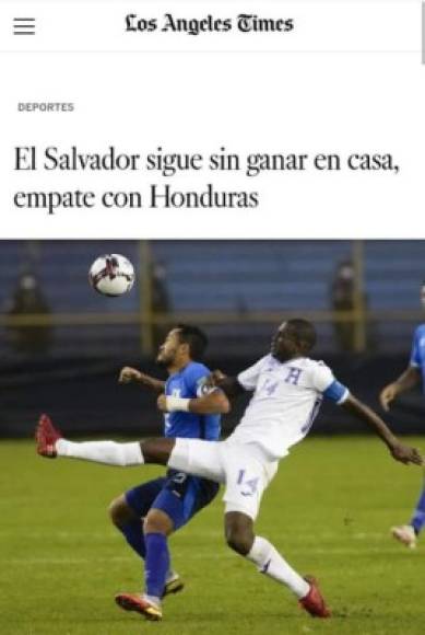 Los Ángeles Tines: 'El Salvador sigue sin ganar en casa, empate con Honduras'.