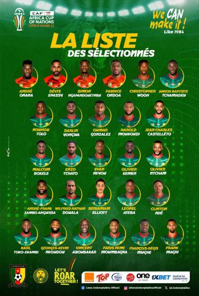 Este jueves, el entrenador Rigobert Song, anunció la lista de 27 jugadores que estarán en la próxima Copa África de Naciones que se disputará en Costa de Marfil entre los meses de enero y febrero.