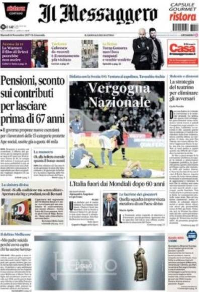 Vergüenza nacional', escribe Il Messaggero, el principal diario de Roma.