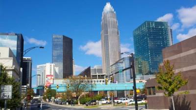 Panorámica de la ciudad de Charlotte, Carolina del Norte.