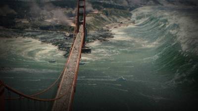 La descarga de energía podría producir un tsunami en la bahía de San Francisco destruyendo el puente Golden Gate.