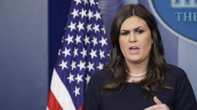 La secretaria de prensa de la Casa Blanca, Sarah Sanders. EFE/Archivo