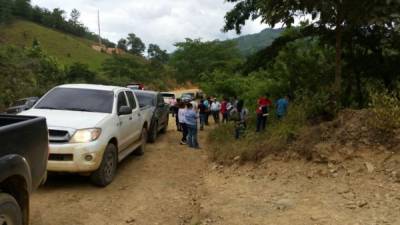 En la aldea de Río Chiquito, San Esteban, Olancho, se exhumó el supuesto cuerpo de Donatilo Jiménez.