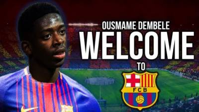 Ousmane Dembélé llega por cinco temporadas y conformará junto a Lionel Messi y Luis Suárez el ataque del club catalán.