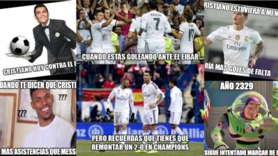 Cristiano Ronaldo es el gran protagonista de los memes que han dejado la victoria por goleada (4-0) del Real Madrid contra el Eibar en la Liga española.