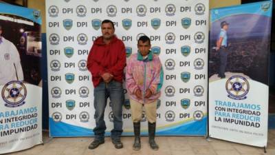 Los dos hombres fueron capturados en la aldea de San Manuel Colohete en Lempira.