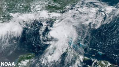 Imagen satelital que muestra el recorrido que tuvo el huracán Elsa mientras se muevía por la costa oeste de la Florida, registrada el 6 de julio de 2021, en Estados Unidos. EFE/ NOAA