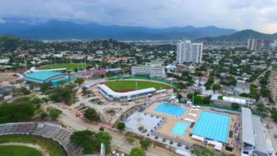 Vista aérea del complejo deportivo en Barranquilla.
