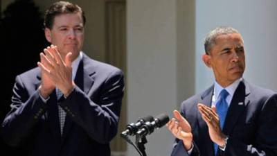 James Comey, del FBI, durante un acto en la Casa Blanca con el presidente de Estados Unidos, Barack Obama.