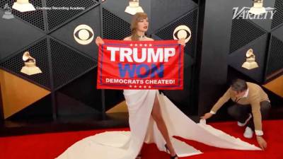 ¿Posó Taylor Swift con una pancarta a favor de Donald Trump?