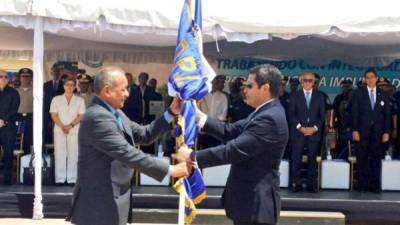 El presidente de Honduras, Juan Orlando Hernández, durante la inauguración de la Dirección Policial de Investigaciones.