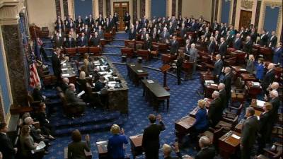 Los senadores de EEUU serán los jueces y el jurado en el juicio político contra Trump./AFP.