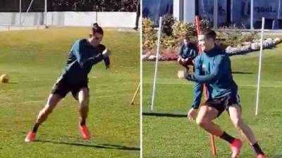 Cristiano Ronaldo mostró su potente estado de forma con este entrenamiento.