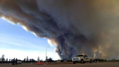 Un incendio suscitado rescientemente en la comunidad de Fort McMurry, Canadá.