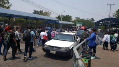 Protesta realizada por los estudiantes de la Pedagógica en la capital hondureña.