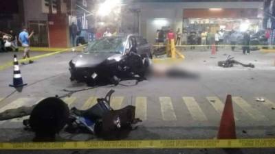 Imagen del fatal accidente registrado en San Pedro Sula.