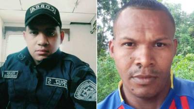 Fotos en vida de los policías Felipe Santiago Rivas Izaguire y Danilo Bucle Guzmán.