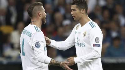 Sergio Ramos ha despedido a Cristiano Ronaldo del Real Madrid. FOTO AFP.