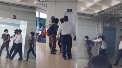 Video: Guardia saca a empujones a estudiante que pretendía ingresar a edificio de la Unah