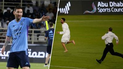 ¡Locura en Abu Dabi por Messi! Aficionado invade el entrenamiento de Argentina
