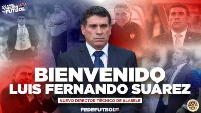 Luis Fernando Suárez ha sido anunciado como nuevo estratega de los ticos. Foto Twitter @fedefutbolcrc.