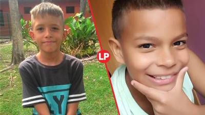 Isaac Portillo, niño desaparecido en Chameleción, y Enoc Pérez, desaparecido en Tela.