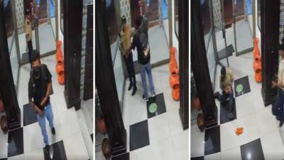 VIDEO: Asaltante roba pistola a guardia de hotel en San Pedro Sula