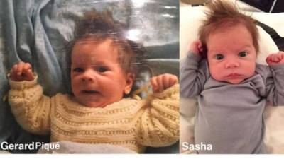 Fotos comparan a Gerard Piqué cuando era bebé y su hijo Sasha.