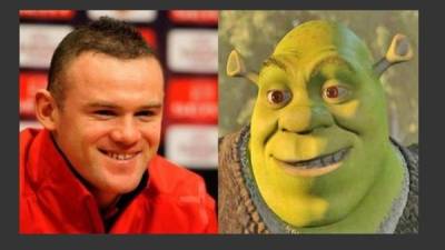 Wayne Rooney (Inglaterra) – Shrek: el delantero del seleccionado que dirige Roy Hodson tiene rasgos similares a los del famoso ogro del cine.