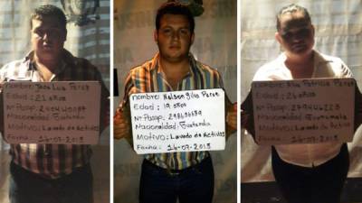Los tres guatemaltecos detenidos este viernes en Honduras.