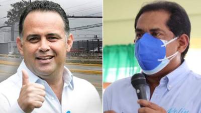 Foto de Armando Calidonio y Rollin Peña, quienes participaron como precandidatos a la alcaldía de San Pedro Sula.