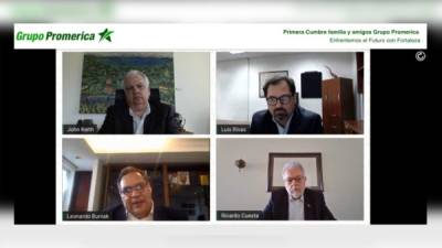 Mesa redonda moderada por Leonardo Buniak, economista y calificador de riesgo de bancos. Intervinieron Luis Rivas (Grupo Promerica/ Banpro Nicaragua), John Keith (Banco Promerica Costa Rica) y Ricardo Cuesta (Produbanco Ecuador).