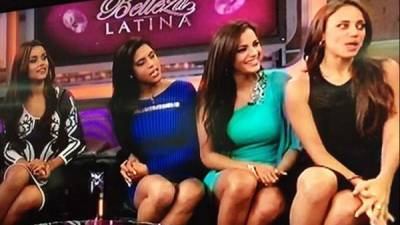 Nathalia Casco junto a sus compañeras finalistas de Nuestra Belleza Latina 2015 en el set de El Gordo y La Flaca.