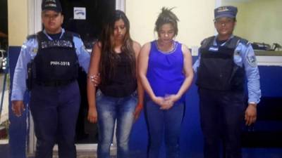 Las mujeres fueron detenidas ayer en El Progreso.