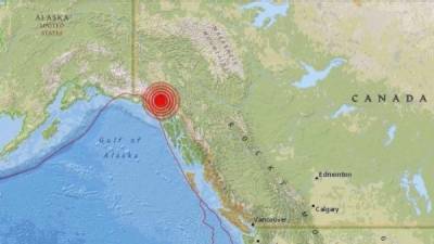 El terremoto se registró en la frontera entre Alaska y Canadá. Foto USGS.