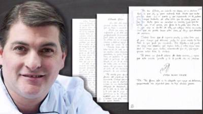 Parte de la carta que Román envió a la madre de la hondureña asesina en España. Foto tomada de telecinco.es