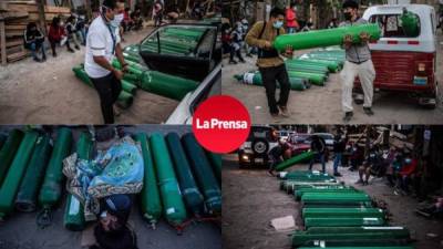Hospitales desabastecidos, familias en busca de óxigeno, las imágenes que evidencian el caos que viven los peruanos por el covid-19. Fotos AFP