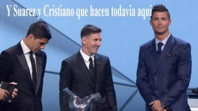 Messi ganó este jueves el trofeo al mejor jugador de la UEFA en la temporada 2014-2015 .