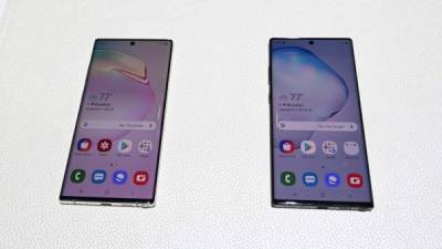 Samsung presentó el miércoles en Nueva York el último modelo del Galaxy Note 10, con el que espera consolidar su liderazgo mundial del mercado de smartphones, en el que compite con Huawei y Apple. AFP