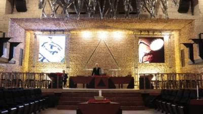 Vista general del Templo de la Gran Logia Símbolica del Paraguay durante la inauguración el miércoles, 19 de abril de 2017, en Asunción (Paraguay). EFE/Carlos Pefaur