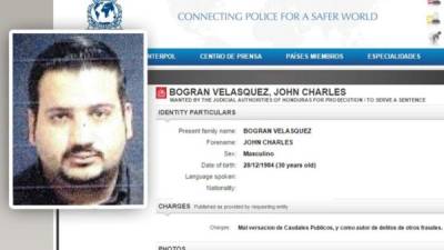 Bográn era buscado por autoridades nacionales e Interpol.