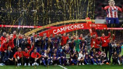 El Barcelona se consagró como el campeón de la Copa del Rey y ya piensa en la llegada de Griezmann. FOTO EFE/Kiko Huesca