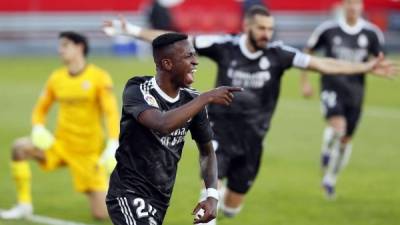 Vinicius marcó el gol del Real Madrid contra el Sevilla. Foto EFE