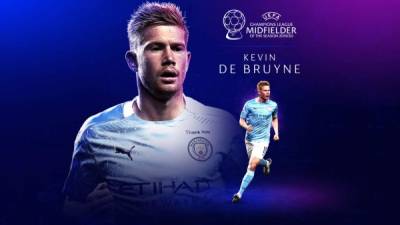 Kevin de Bruyne ha sido nombrado como el mejor mediocampista de la Champions League.