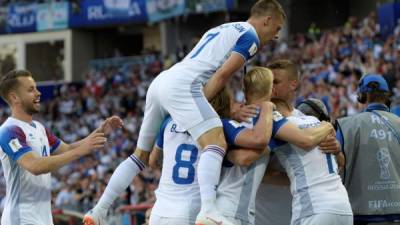 Islandia solamente ocupó de 24 minutos para un gol en un Mundial. FOTO AFP- Juan Mabromata