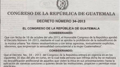 Decreto del Congreso de Guatemala que circula en internet.